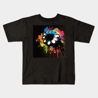 Cosmic Flower Splatter Paint Kids T-Shirt